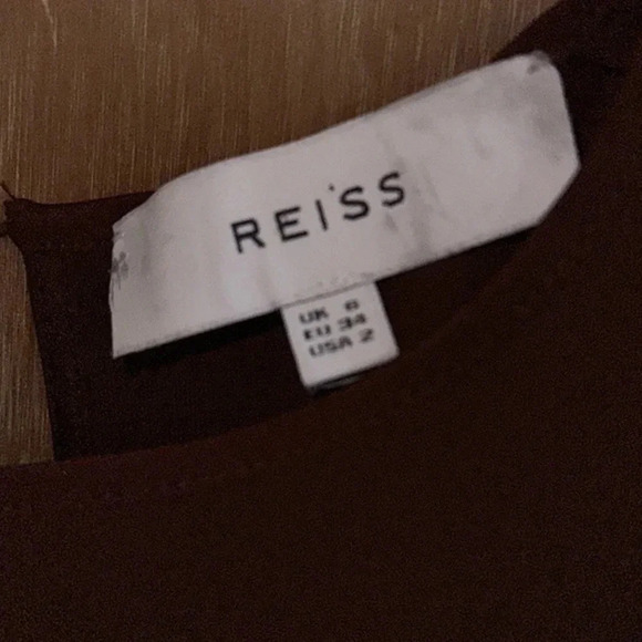 Reiss Amerie Maroon Long Sleeve Pleated Dress Size 2 - Picture 8 of 8